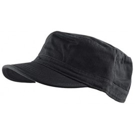 Baseball Caps Washed Cotton Basic & Distressed Cadet Cap Military Army Style Hat - 1. Basic - Black - CU189ZYZT0X $11.92