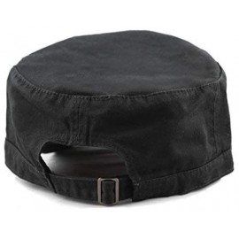 Baseball Caps Washed Cotton Basic & Distressed Cadet Cap Military Army Style Hat - 1. Basic - Black - CU189ZYZT0X $11.92