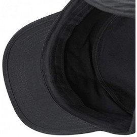 Baseball Caps Washed Cotton Basic & Distressed Cadet Cap Military Army Style Hat - 1. Basic - Black - CU189ZYZT0X $11.92