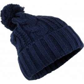 Skullies & Beanies Wonderful Fashion Trendy Winter Warm Soft Beanie Cable Knitted Hat Cap for Women - Navy - CE1256HCRM7 $9.93