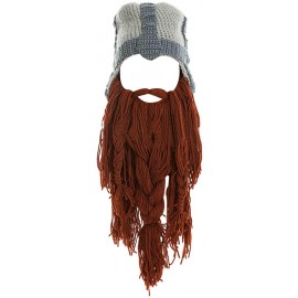 Skullies & Beanies Men's Barbarian Warrior Knit Beard Hat Original Beanie Halloween Caps - Brown - CZ12LD0E2T7 $28.64