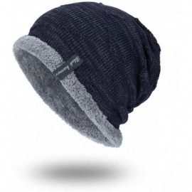 Skullies & Beanies Fashion Unisex Knit Cap Hedging Head Hat Beanie Cap Warm Outdoor Hat - Navy - CE18HYXHI9E $11.19