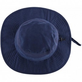 Sun Hats Men's Sun Hat UPF 50+ Wide Brim Bucket Hat Windproof Fishing Hats - M Navy Blue - CK18SA9U0UM $14.70