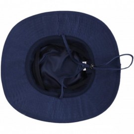 Sun Hats Men's Sun Hat UPF 50+ Wide Brim Bucket Hat Windproof Fishing Hats - M Navy Blue - CK18SA9U0UM $14.70