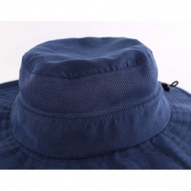 Sun Hats Men's Sun Hat UPF 50+ Wide Brim Bucket Hat Windproof Fishing Hats - M Navy Blue - CK18SA9U0UM $14.70