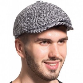 Newsboy Caps Gatsby Newsboy Hat Men Women Classic Herringbone Tweeb Flat Cap - C Light Gray - CA185YESHDY $9.84