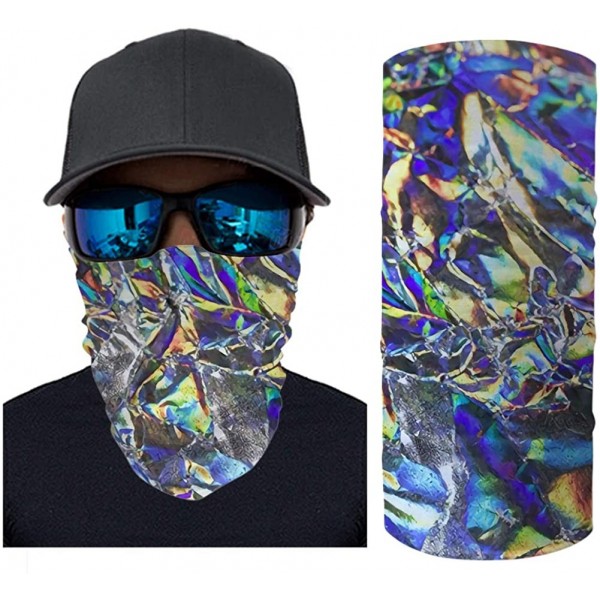 Balaclavas Face Clothing Neck Gaiter Non Slip Light Breathable for Sun Wind Dust Bandana Balaclava - Colorful Tinfoil - CX196...