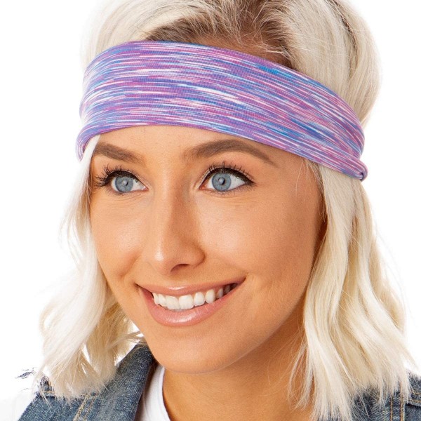 Headbands Adjustable & Stretchy Space Dye Xflex Wide Headbands for Women Girls & Teens - Space Dye Violet - CA12NT14EKJ $10.34