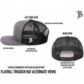 Baseball Caps 'The Patriot' Leather Patch Hat Flat Trucker - One Size Fits All - Camo/Black - CB18IGQS46Q $29.24