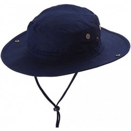 Sun Hats Men/Women 100% Cotton UV Ray Protection Safari Sun Hat - Navy - CD12DPU1OX5 $16.04