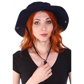 Sun Hats Men/Women 100% Cotton UV Ray Protection Safari Sun Hat - Navy - CD12DPU1OX5 $16.04