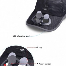 Skullies & Beanies Novel Baseball Caps with USB Chargable Fan Cool Enjoy Breathable Fabric Unisex Camping Hiking Peaked Fan H...