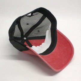 Baseball Caps Vintage Washed Cotton Soft Mesh Adjustable Baseball Cap - Red/Red/Black - CW189WG02XK $9.44