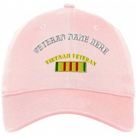 Baseball Caps Custom Low Profile Soft Hat Vietnam Flag Embroidery Veteran Name Cotton Dad Hat - Soft Pink - CJ18QR0AYUO $18.29