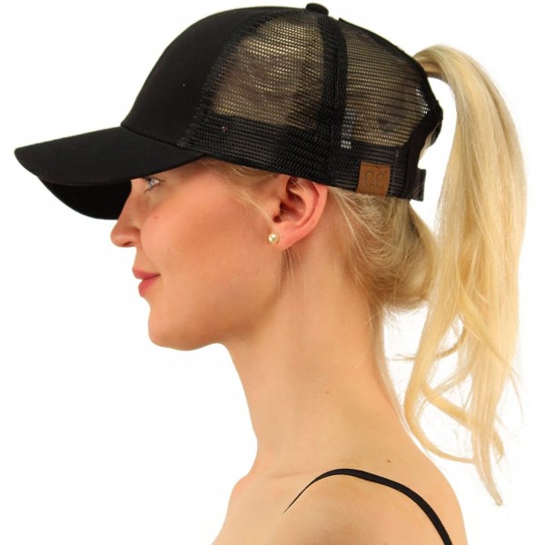 Baseball Caps Ponytail Messy Buns Trucker Ponycaps Plain Baseball Visor Cap Dad Hat - CR17Z7EL8AH $11.80