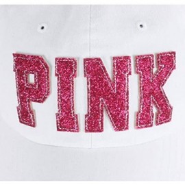 Baseball Caps New Pink Emblem Women Sexy Twinkle Club Lady Ball Cap Baseball Hat Truckers - White - C611TMI6XVN $23.28