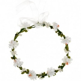 Headbands Women Boho Flower Headband Berry Floral Crown Hair Wreath Garland Halo - White - CQ18EG0T46C $9.08