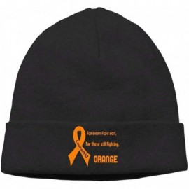 Skullies & Beanies Daily Knit Cap for Men Women- Leukemia Awareness Stocking Cap - Black - CQ18KEXSL5E $13.93