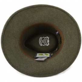 Fedoras Classique Large Wool Felt Fedora Hat Packable Water Repellent Wide Brim - Vert-chine - C8187NKDYN0 $39.02