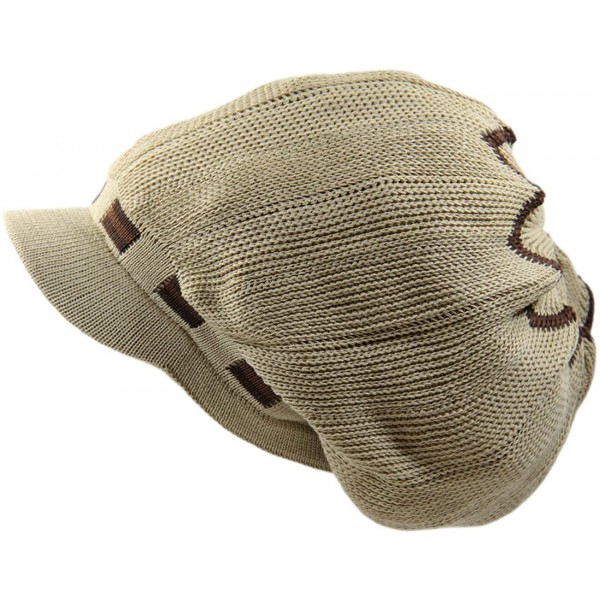 Skullies & Beanies 100% Cotton Rasta Dreadlock Light Weight Beanie Visor (XXL) - Khaki/Brown2 - CO18WRO7DUD $20.22