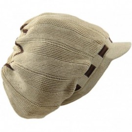 Skullies & Beanies 100% Cotton Rasta Dreadlock Light Weight Beanie Visor (XXL) - Khaki/Brown2 - CO18WRO7DUD $20.22