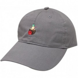 Baseball Caps Coconut Drink Cotton Baseball Dad Cap - Light Grey - CU1822T2H93 $9.58