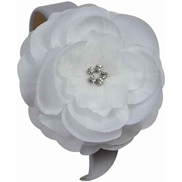 Headbands Emma Silk Flower Girls Arch Headband - White - CQ1152F11XP $9.92