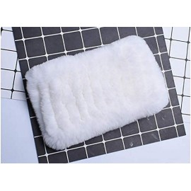 Cold Weather Headbands Women Winter Cold weather Rex Rabbit Fur Knitted Headbands - White - C4182HSLAND $16.45