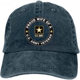 Baseball Caps U.S. Army Veteran Proud Wife Adjustable Baseball Caps Denim Hats Cowboy Sport Outdoor - Navy - CH18QR93KXL $19.57