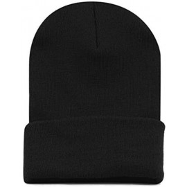 Skullies & Beanies 1300 Winter Unisex Plain Ski Beanie Knit Skull Hat - Black - CE1272PCDP7 $11.57