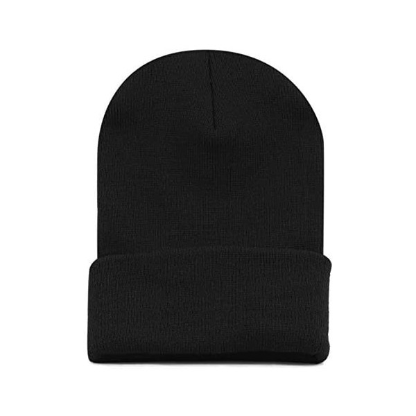 Skullies & Beanies 1300 Winter Unisex Plain Ski Beanie Knit Skull Hat - Black - CE1272PCDP7 $11.57