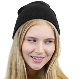 Skullies & Beanies 1300 Winter Unisex Plain Ski Beanie Knit Skull Hat - Black - CE1272PCDP7 $11.57