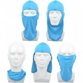 Balaclavas Lycra Balaclava Face Mask Motorcycle Cycling Outdoor Sports 2 Pack - Black+blue - CY18LTSH8MQ $12.46