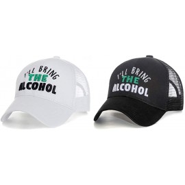 Baseball Caps Womens High Ponytail Hats-Cotton Baseball Caps with Embroidered Funny Sayings - Alcohol-2pack - C018TCZK8MZ $18.91