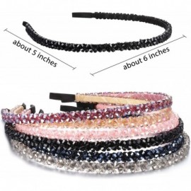 Headbands 6 Bling Crystal Rhinestone Hair Hoop Thin Headband Women Girls Hair Accessories - CA18AK8IA2N $12.66