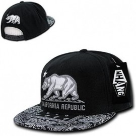 Baseball Caps New California Republic Snapback HAT - Cali Bear Bandana Black - CU12GUD9CYR $15.51