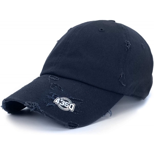 Baseball Caps Dad Hat Baseball Cap Adjustable Distressed Vintage Washed Polo Style Cotton Headwear - Navy - CS18WYC3UWI $12.40