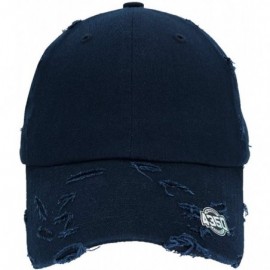 Baseball Caps Dad Hat Baseball Cap Adjustable Distressed Vintage Washed Polo Style Cotton Headwear - Navy - CS18WYC3UWI $12.40