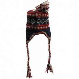 Skullies & Beanies Unisex Handmade Himalayan Wool Serpa Knitted Beanie Hat Cap with Ear Flaps - 2 - CA1809Z6UNA $44.35