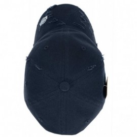 Baseball Caps Dad Hat Baseball Cap Adjustable Distressed Vintage Washed Polo Style Cotton Headwear - Navy - CS18WYC3UWI $12.40