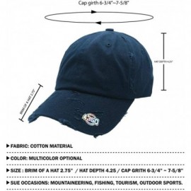 Baseball Caps Dad Hat Baseball Cap Adjustable Distressed Vintage Washed Polo Style Cotton Headwear - Navy - CS18WYC3UWI $12.40