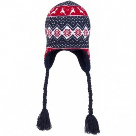 Skullies & Beanies Men's Christmas Hat- Charcoal/Green- One Size - Navy Peruvian - CJ18UUCO6T6 $15.41