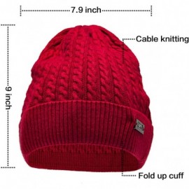 Skullies & Beanies Beanies for Small Head Cable Knit Beanie Winter Hats for Women Skull Caps for Ladies (Grey) - Red - CC187G...