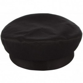 Newsboy Caps Men Women Yacht Captain Sailor Hat Newsboy Cabbie Baker Boy Peaked Beret Cap - Black - C118HT9ARGW $10.28