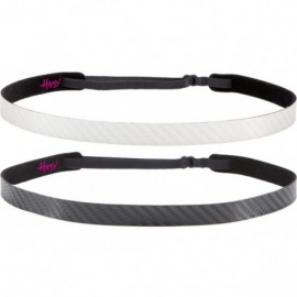 Headbands Women's Adjustable NO Slip Skinny Tech Sport Headband Multi Packs - White & Black 2pk - CF11OI1FQIZ $12.38