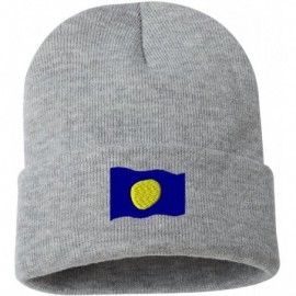 Skullies & Beanies Palau Flag Custom Personalized Embroidery Embroidered Beanie - Silver - CX12NSALZSG $13.62
