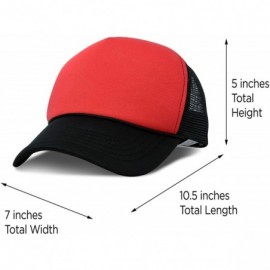 Baseball Caps Two Tone Trucker Hat Summer Mesh Cap with Adjustable Snapback Strap - Black-red - C6119N21H4B $10.32