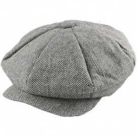 Newsboy Caps Herringbone Big Apple Cap - Grey - CX1147S08IH $29.82