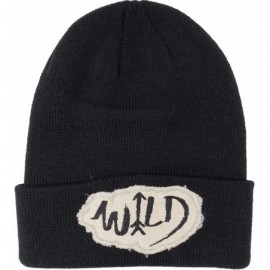 Skullies & Beanies Womens Knit Winter Watch Cap Cuff Beanie Vintage Patch - Wild - CJ18ZZOOQOK $11.04