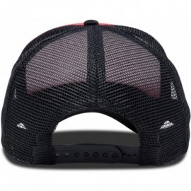 Baseball Caps Two Tone Trucker Hat Summer Mesh Cap with Adjustable Snapback Strap - Black-red - C6119N21H4B $10.32